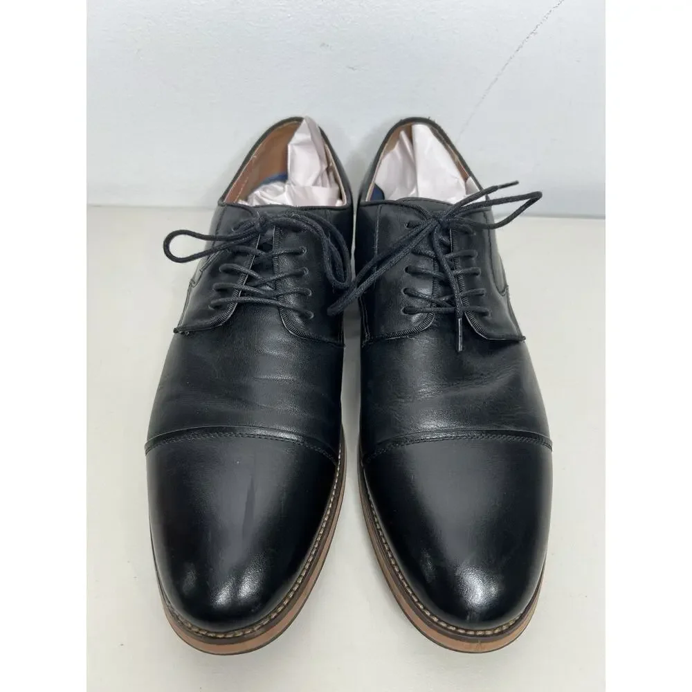 Florsheim Surge Cap Toe Oxford Men’s Black Leather Shoes Size 11D